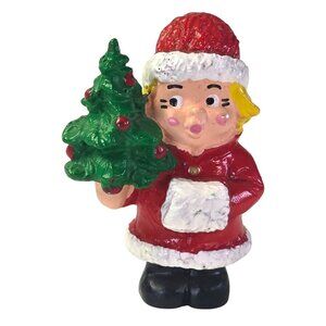 Vintage Santa Friends PVC Figure Wallace Berrie Christmas Girl 1981 Holiday Toy